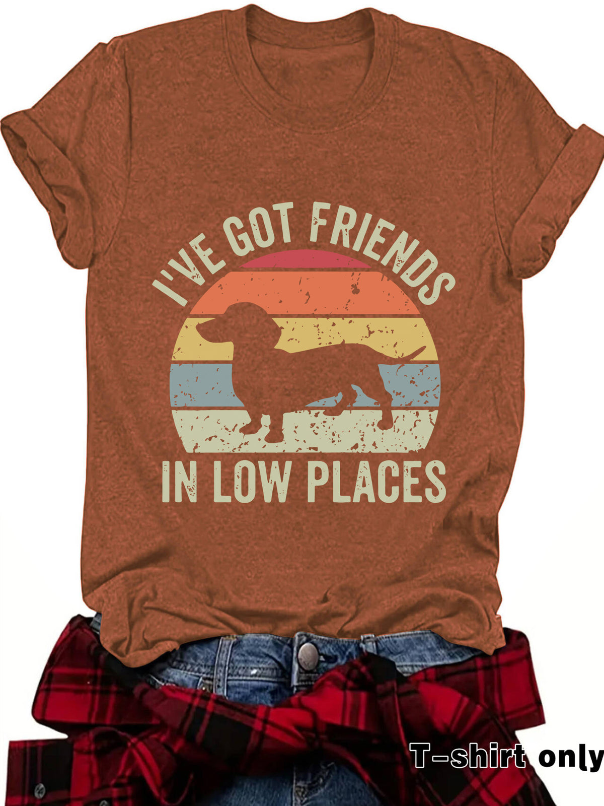 Vibrant Canine Print Casual Tee