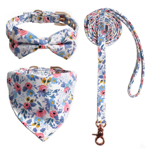 Chic Bow Bandana & Leash Set