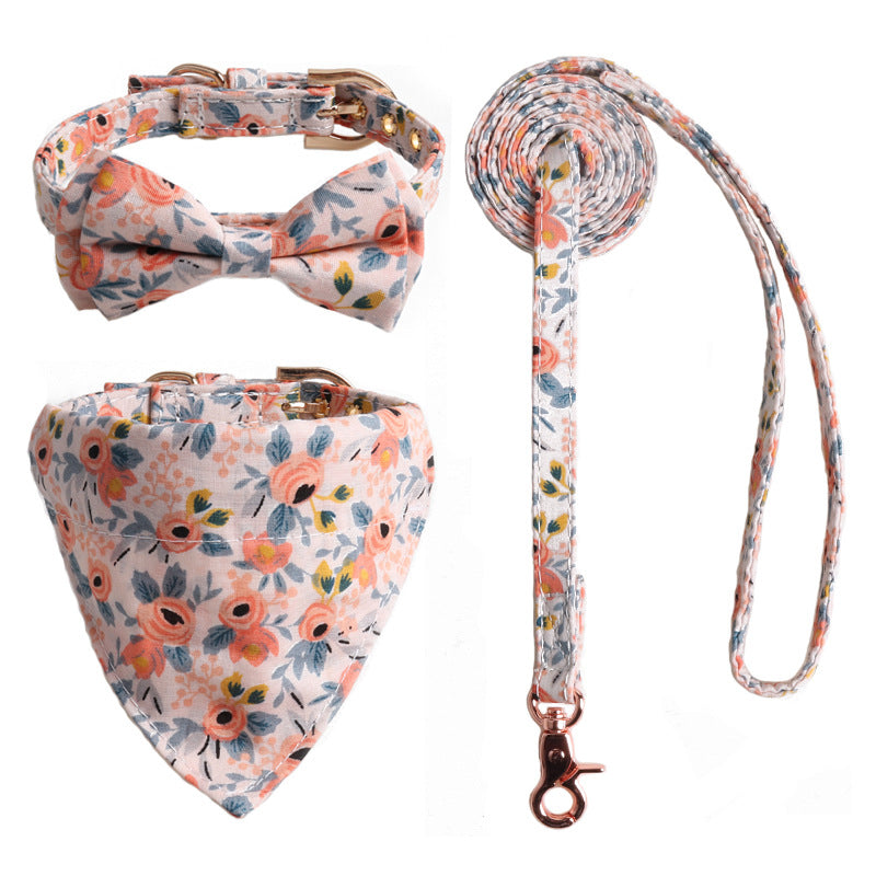 Chic Bow Bandana & Leash Set