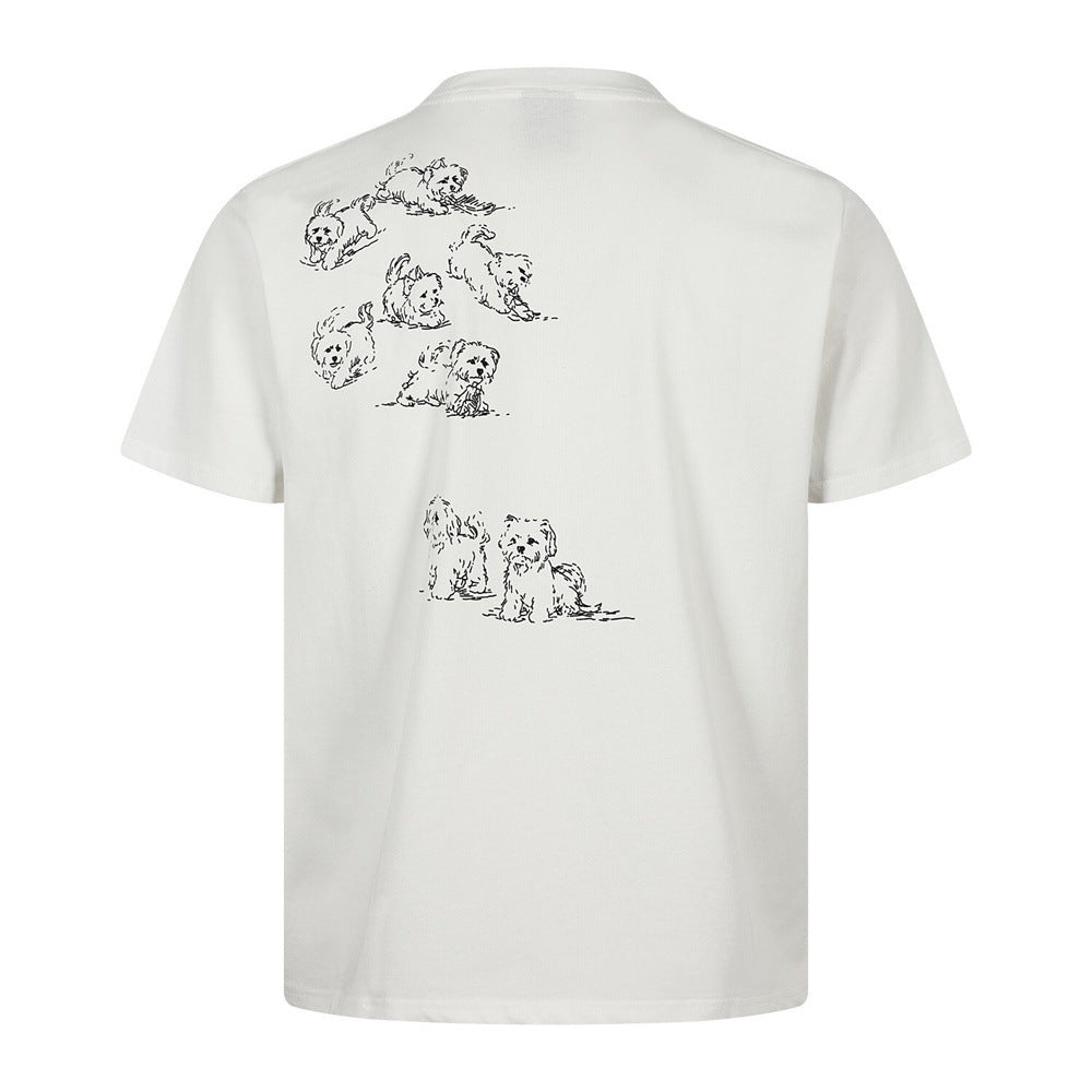 Hand-Drawn Illustration Paw Print Casual Tee