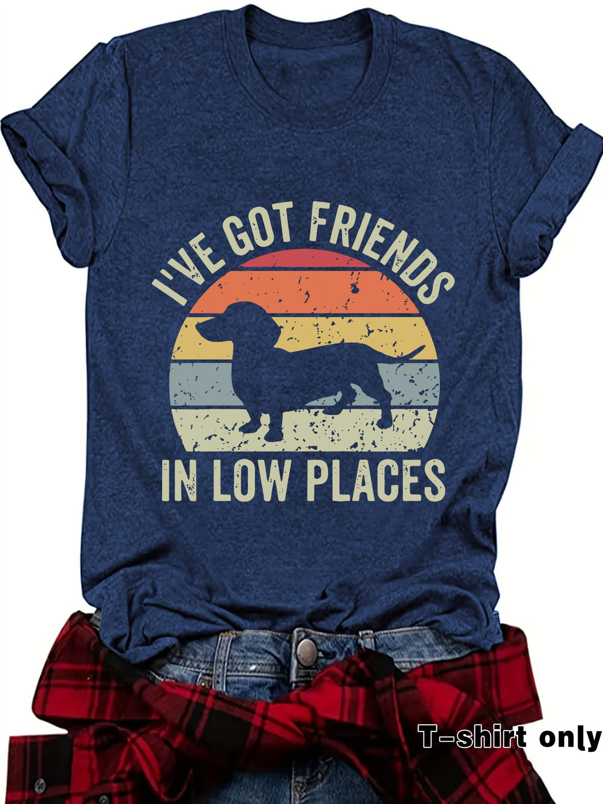 Vibrant Canine Print Casual Tee