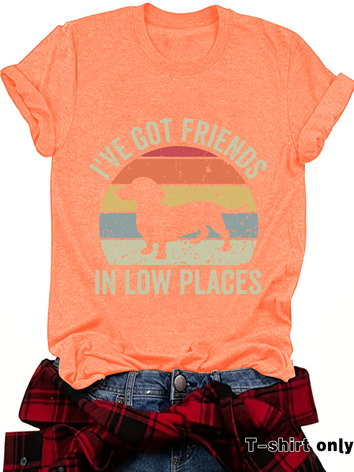 Vibrant Canine Print Casual Tee