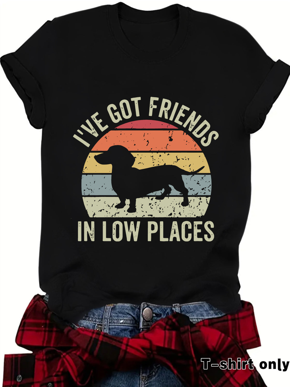 Vibrant Canine Print Casual Tee