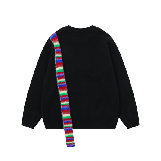Cozy Rainbow Scarf Paw Sweater