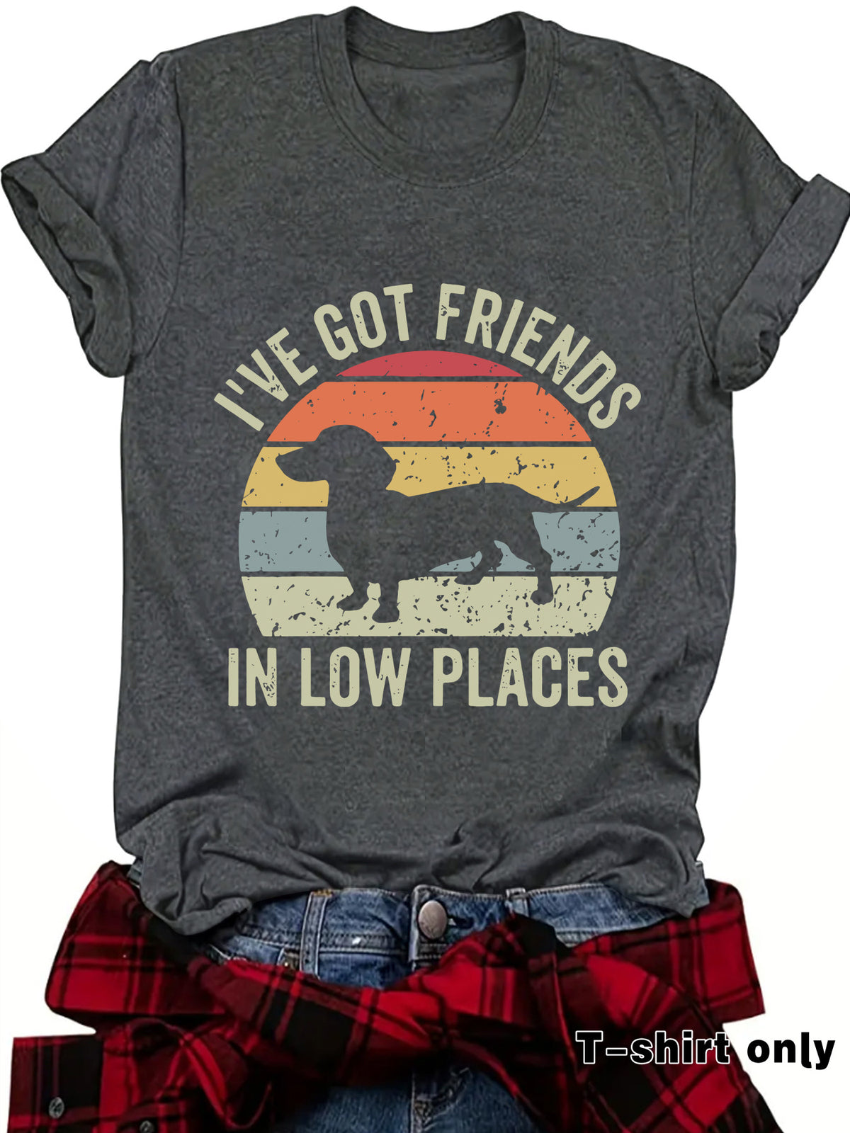 Vibrant Canine Print Casual Tee