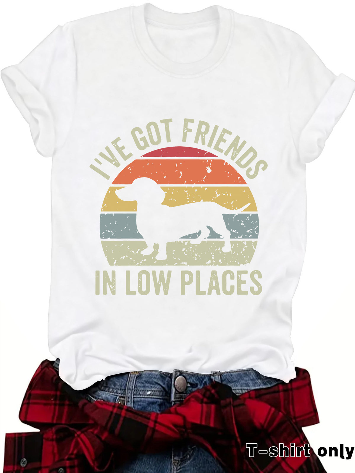 Vibrant Canine Print Casual Tee