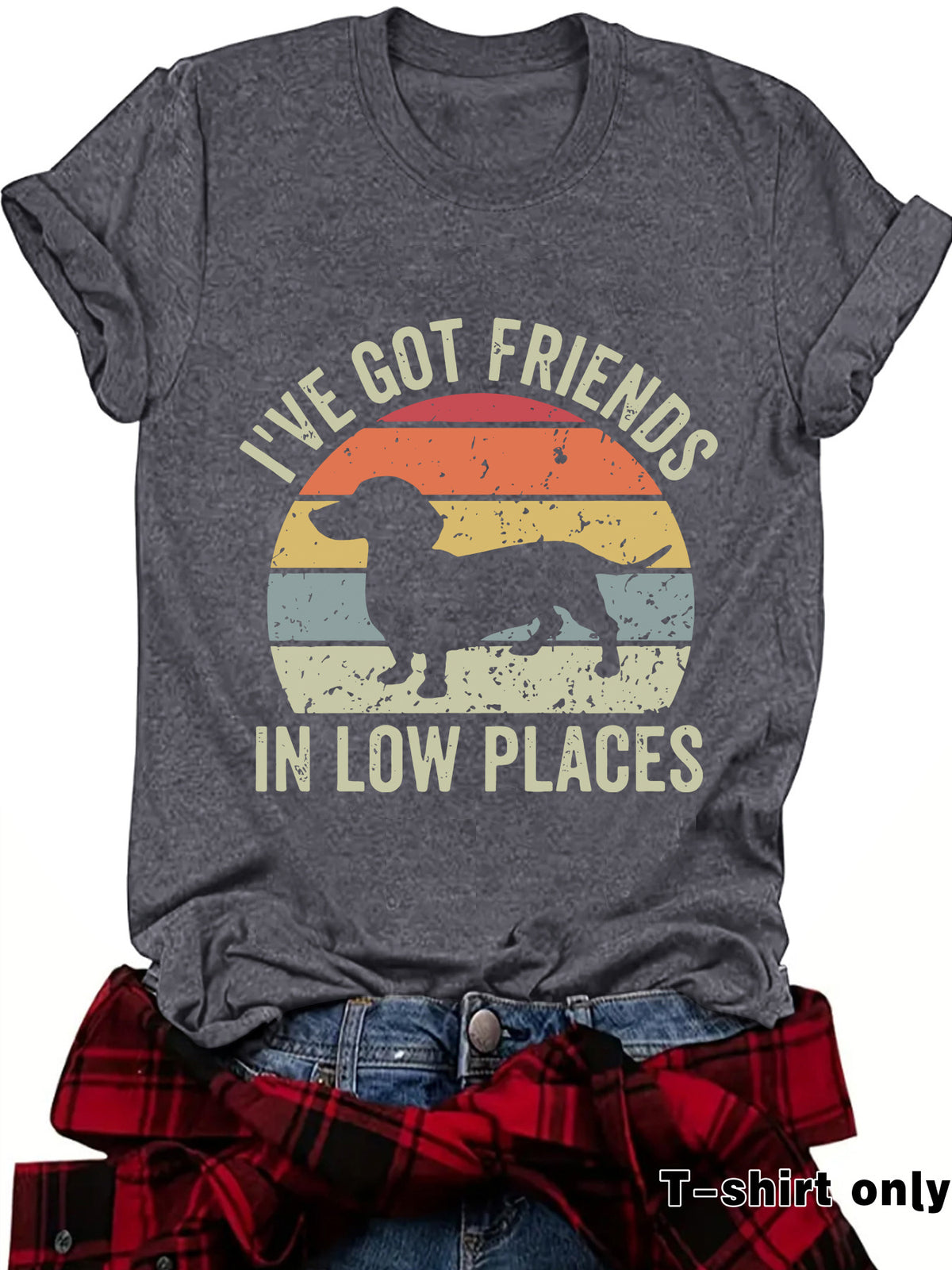 Vibrant Canine Print Casual Tee
