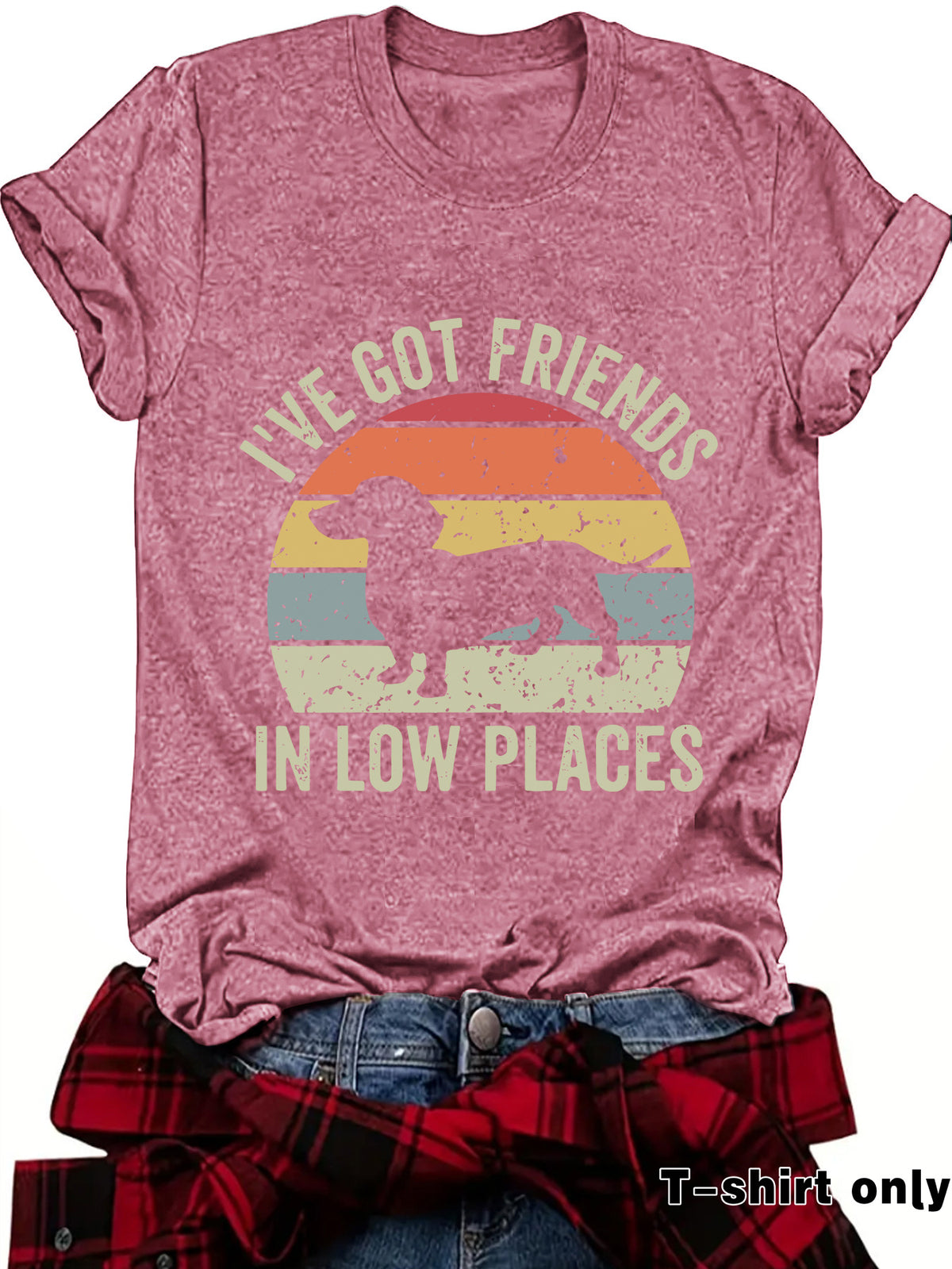 Vibrant Canine Print Casual Tee