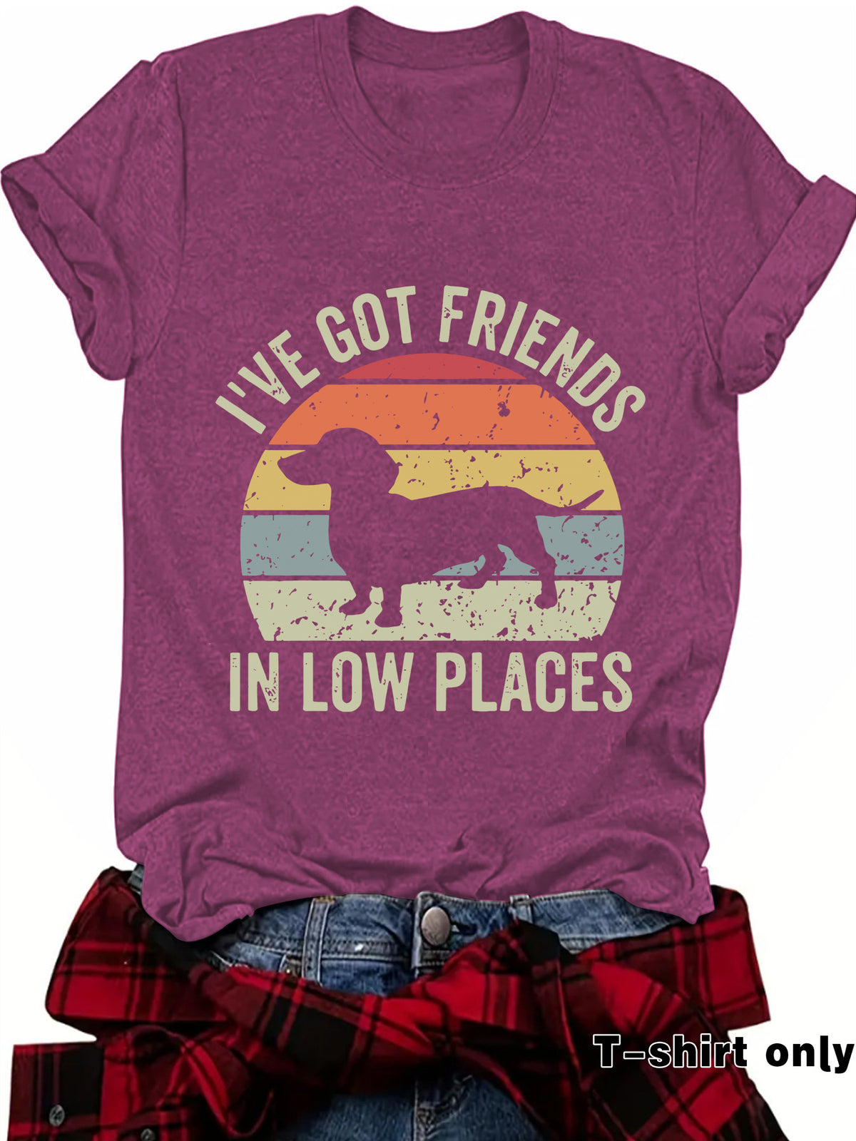 Vibrant Canine Print Casual Tee
