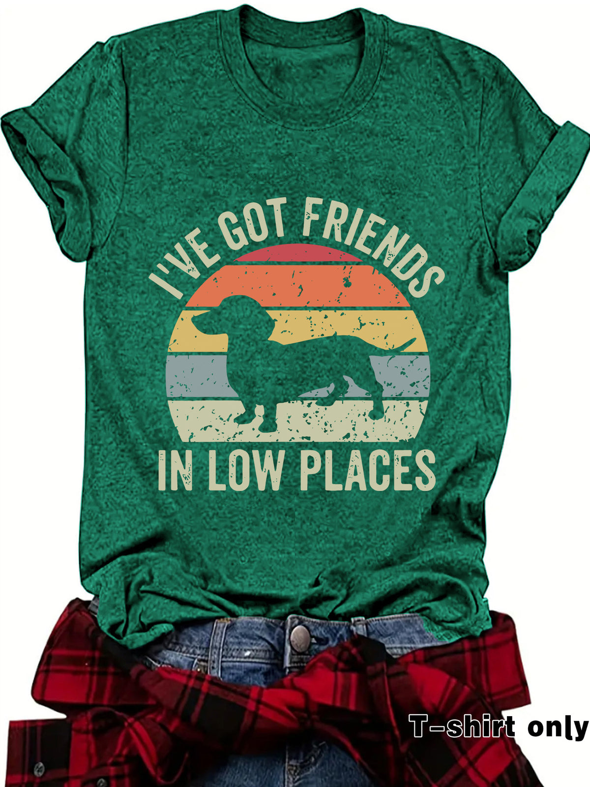 Vibrant Canine Print Casual Tee
